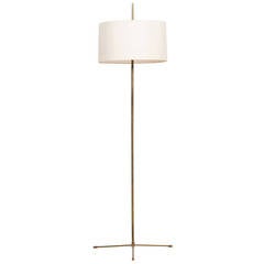 Floor Lamp with Tripod Foot in Brass Produced in Denmark