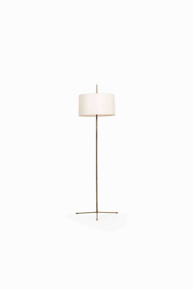 Floor Lamp with Tripod Foot in Brass Produced in Denmark