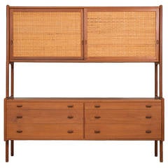 Hans Wegner Cabinet in Teak and Cane by Ry Møbler in Denmark