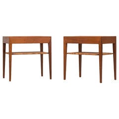 Vintage Severin Hansen Bedside Tables in Teak by Haslev Møbelsnedkeri in Denmark