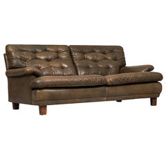 Arne Norell buffalo leather sofa by Arne Norell AB in Sweden