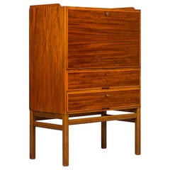 Vintage Axel Larsson cabinet / secretaire in mahogany by Bodafors in Sweden