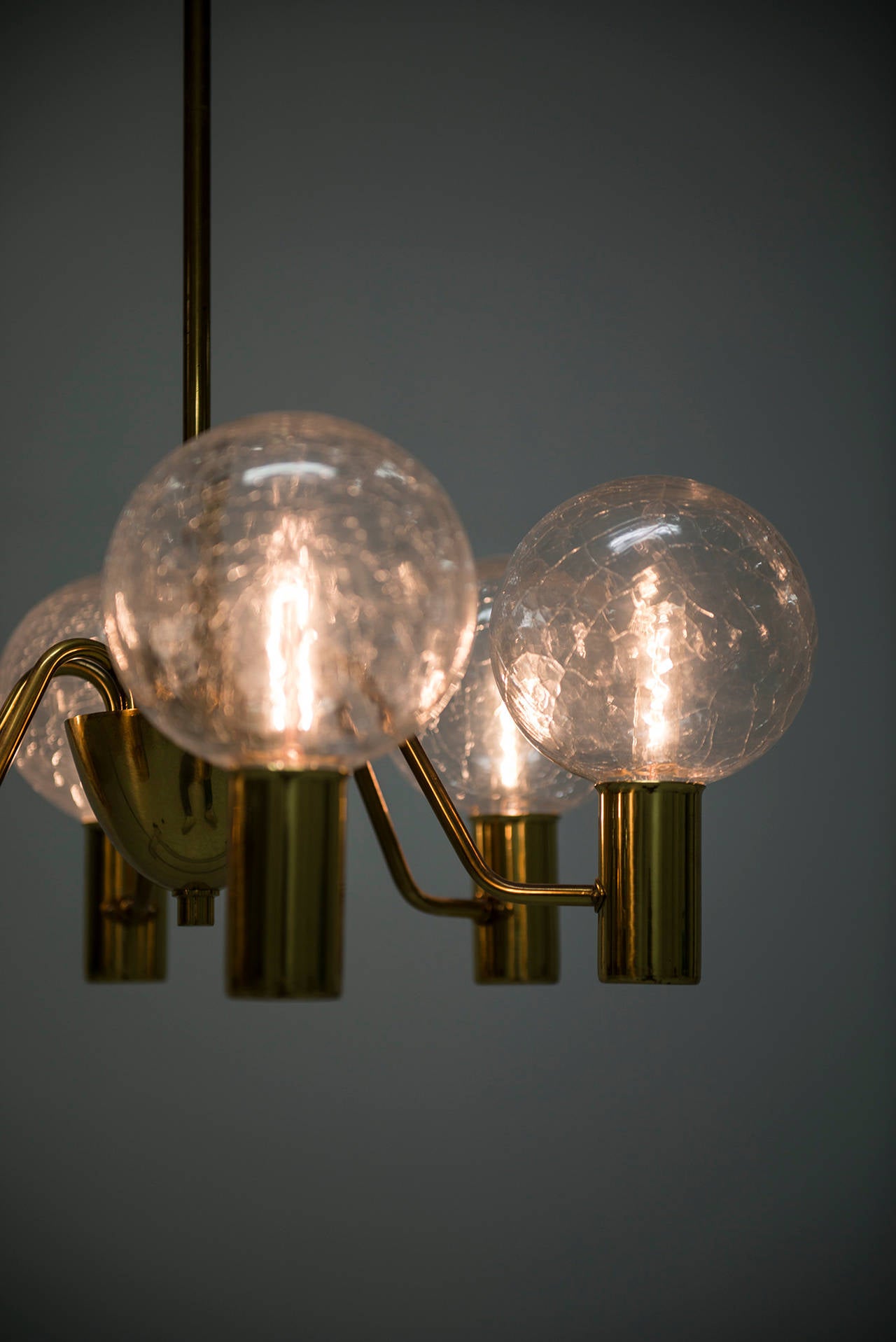 Hans-Agne Jakobsson Ceiling Lamp in Brass and Glass 1