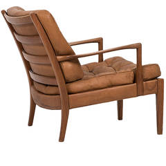 Arne Norell easy chair in tufted buffalo leather by Norell AB in Sweden