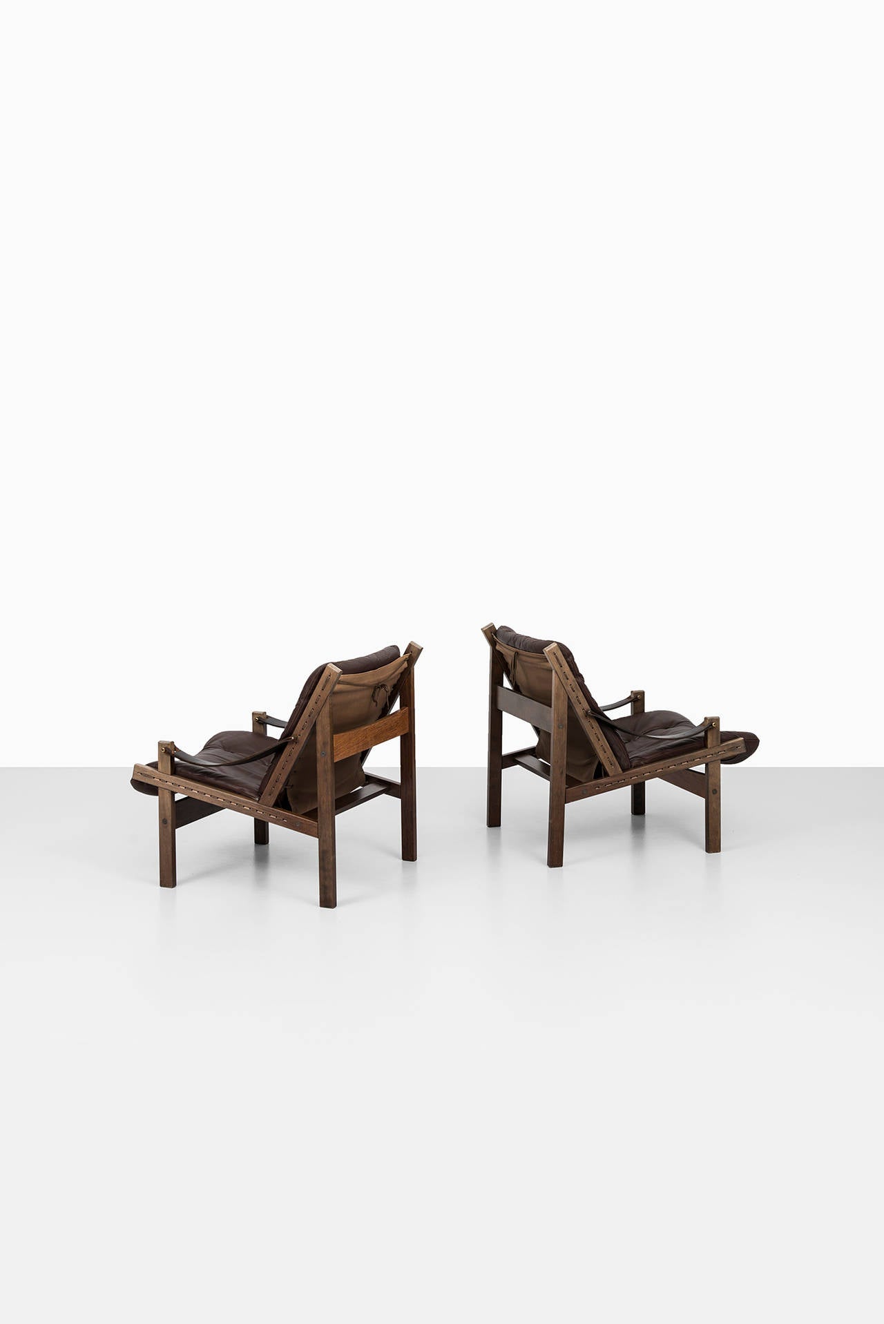 A pair of Hunter easy chairs designed by Torbjørn Afdal. Produced by Bruksbo / Stranda møbelindustri in Norway.