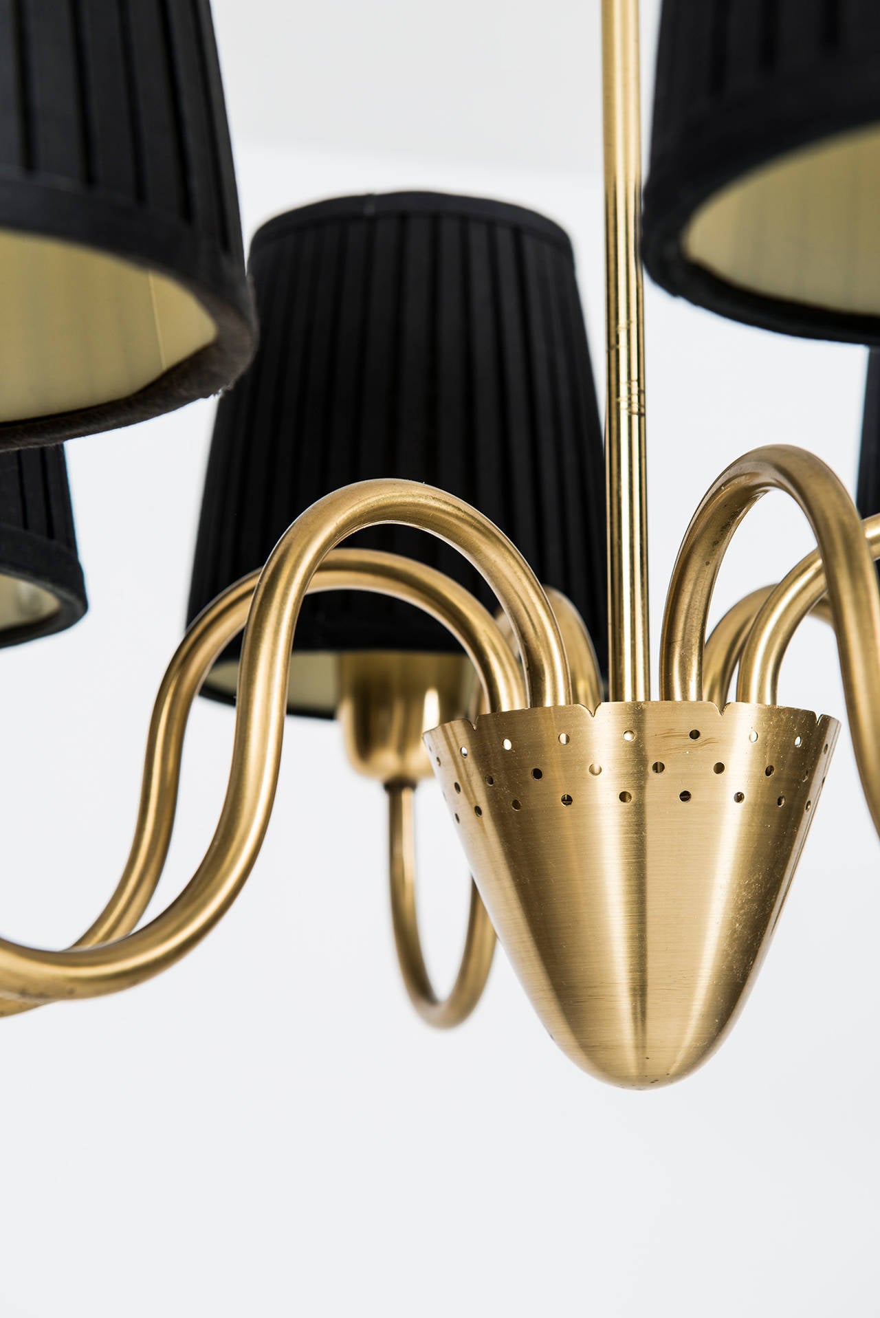 Mid-Century Modern Hans Bergström ceiling lamp in brass by Ateljé Lyktan in Sweden