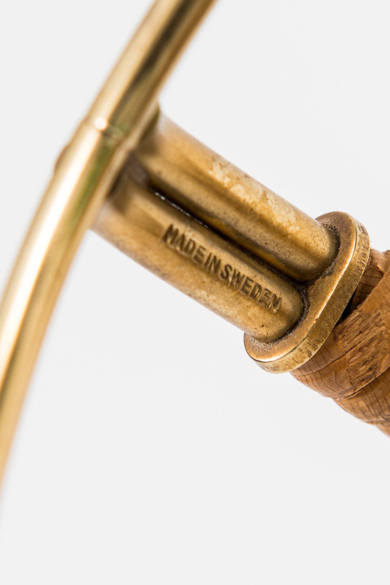 Gunnar Ander candlesticks in brass and green glass by Ystad metall in Sweden In Excellent Condition In Limhamn, Skåne län