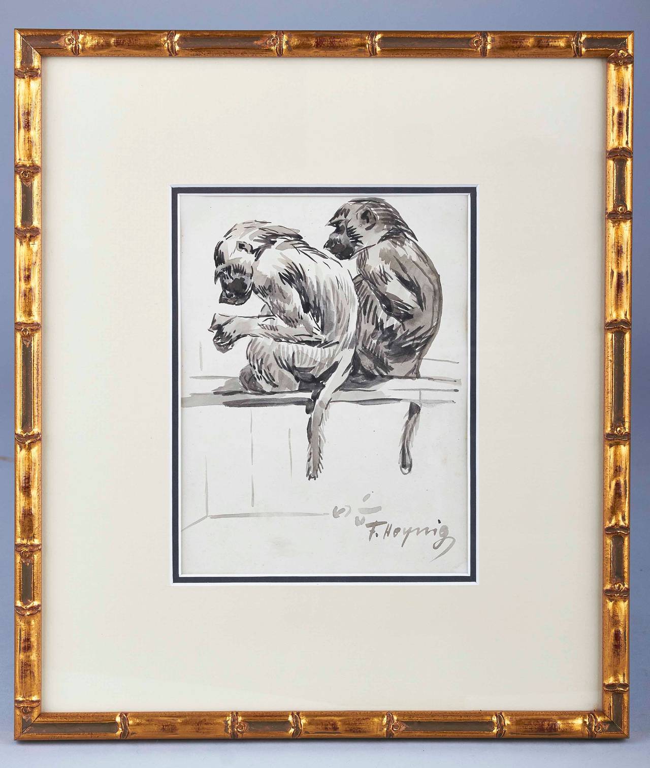 Drawing of two monkeys by Felix Heynig