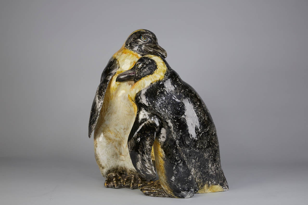 two penguins sculpture