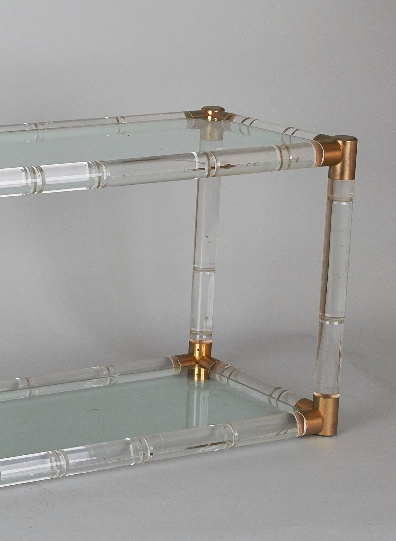 American Mid Century Charles Hollis Jones Lucite Low Console Table