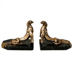 Pair of Art Deco Seal Bookends by Maurice Frecourt