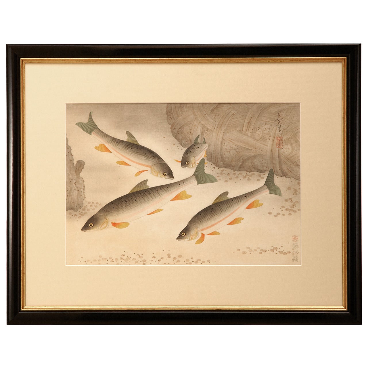 Woodblock Print "Familiar Fishes Of Nippon" by Bakufo Ohno