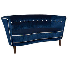 Elegant Curved Banana  Form Two Seater Sofa 1950