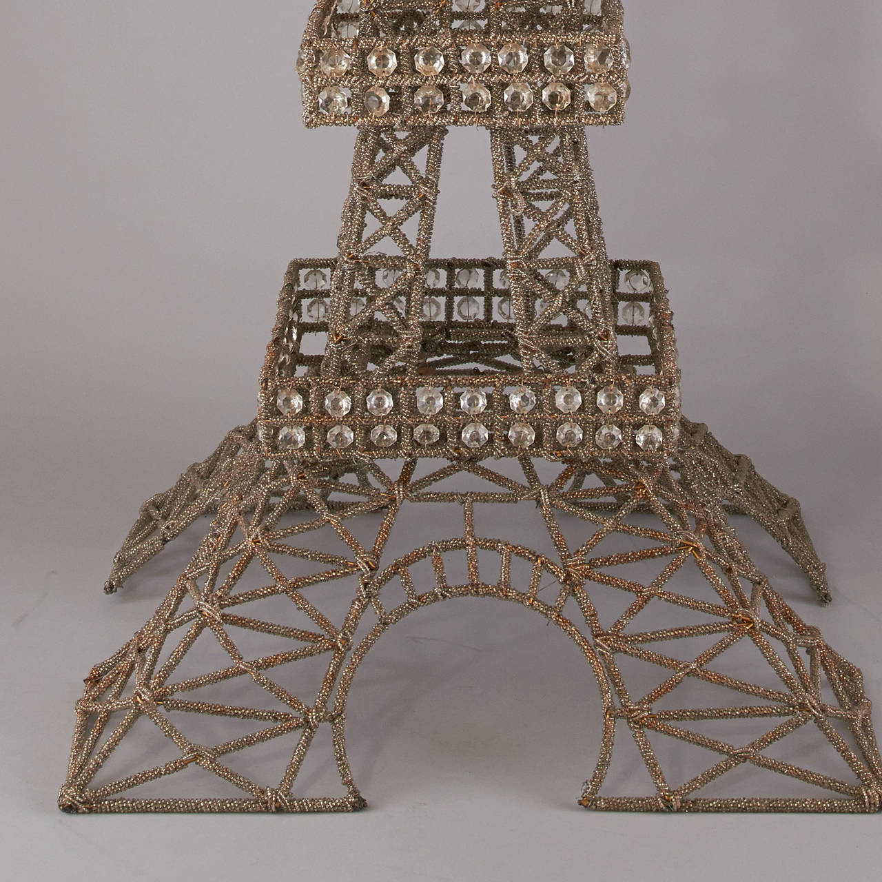 Tall glass beaded Eiffel Tower, France, Midcentury.
The tower is a construction four parts, which are put together.