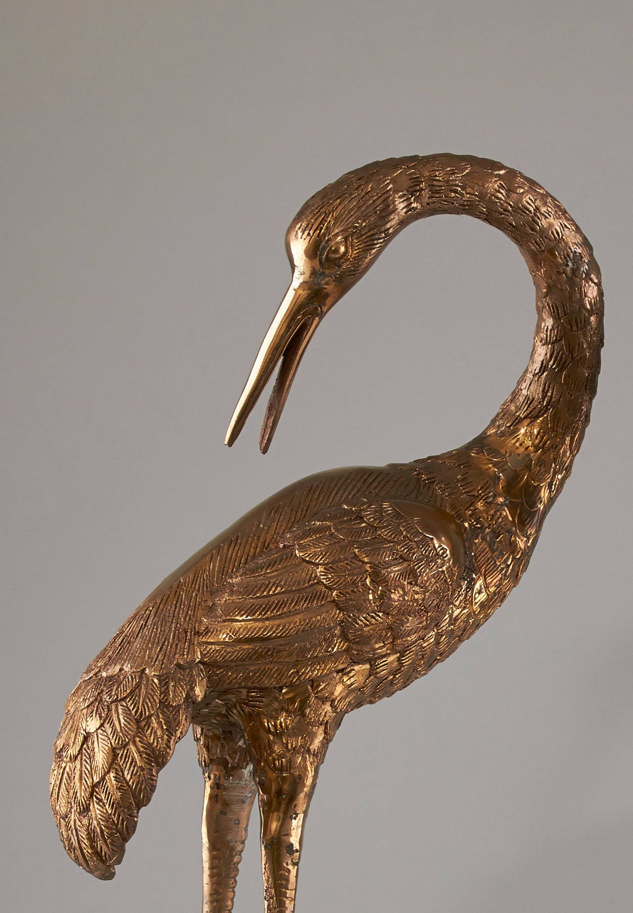 Mid-Century Modern Pair of Mid Century Brass Cranes or Herons