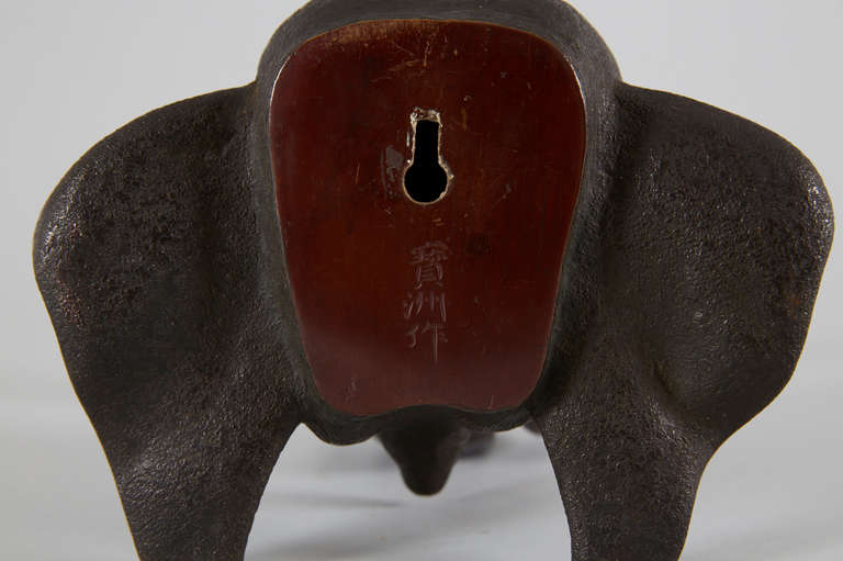 Japanese Meiji Period Bronze Elephant Head  Wall-Mounted Sculpture 1