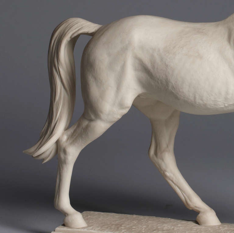 Late 20th Century Figurine of the Famous  Mare  Halla Biscuit Porcelain For Sale