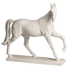 Figurine of the Famous  Mare  Halla Biscuit Porcelain