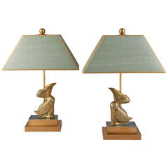 Vintage Pair of Pelicans Mounted as Table Lamps