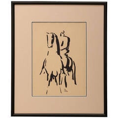 Horse and riders "The  Equestrian,' Seven Drawings by Edwin Scharff