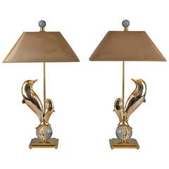 Pair of Dolphin Table Lamps