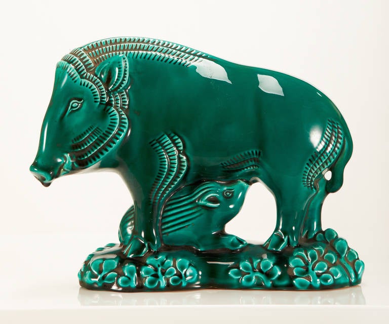 Pottery of a Wild Boar with Cub