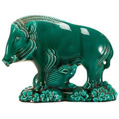 Pottery of a Wild Boar with Cub