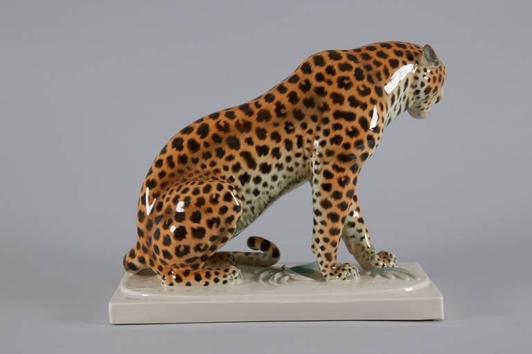 German Sitting Leopard by Arthur Storch for Schwarzburger Werkstätten For Sale