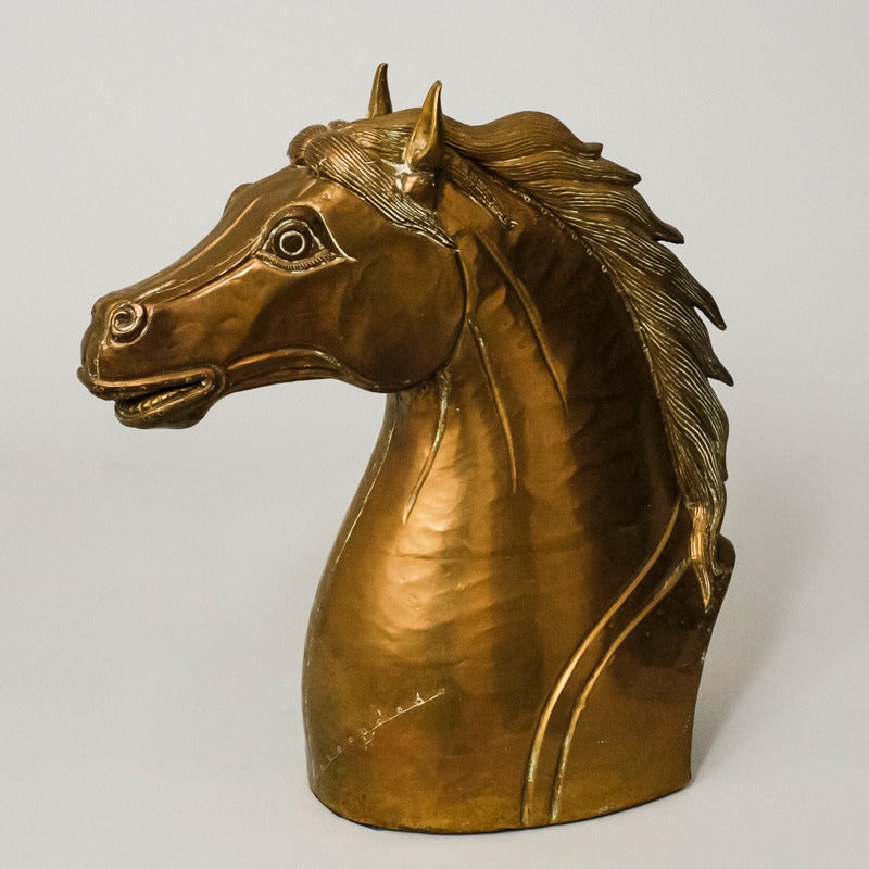 Art Deco Horse Head Sculpture