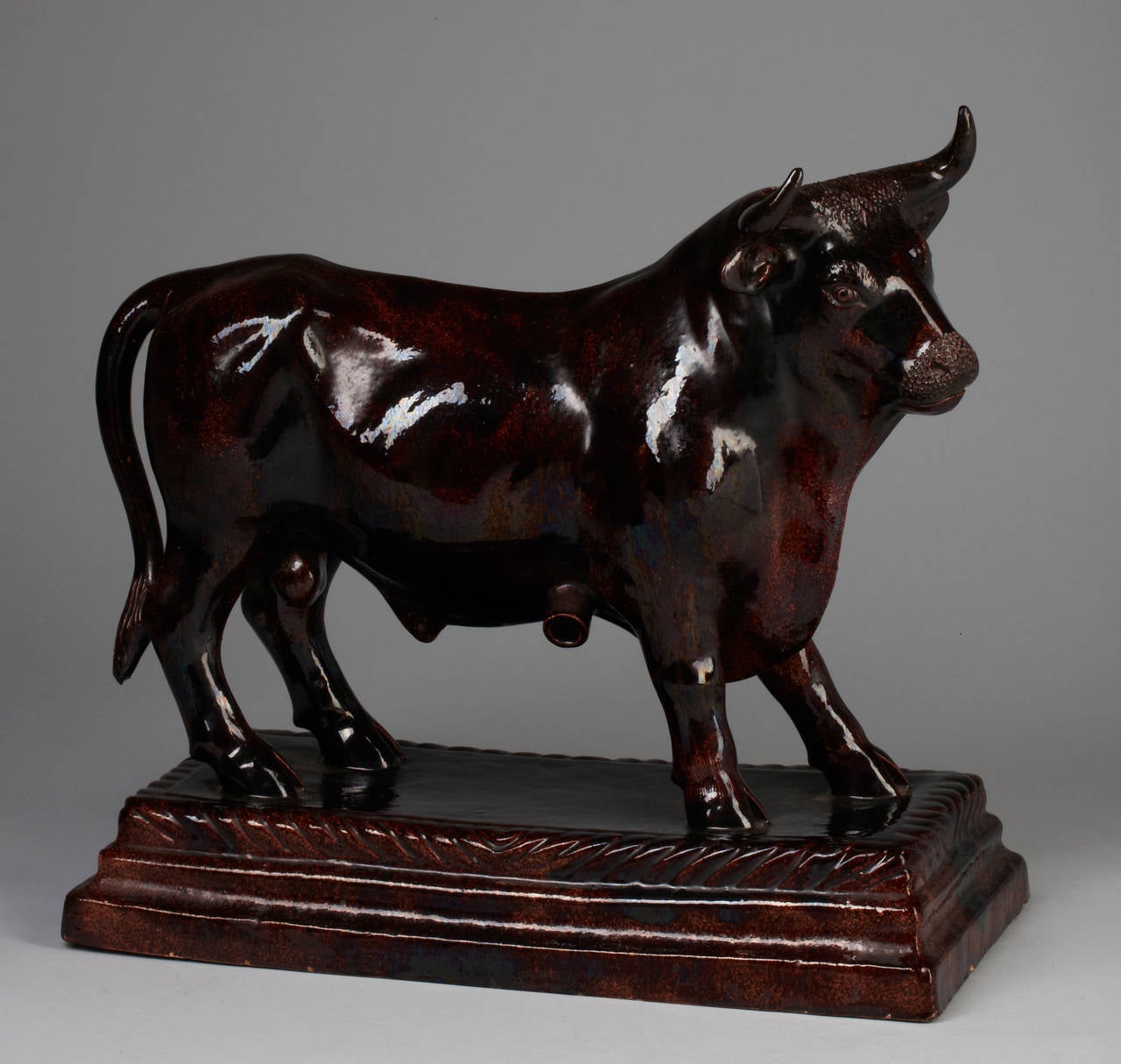 Glazed Caldas Pottery Bull  (Sherry Vessel )