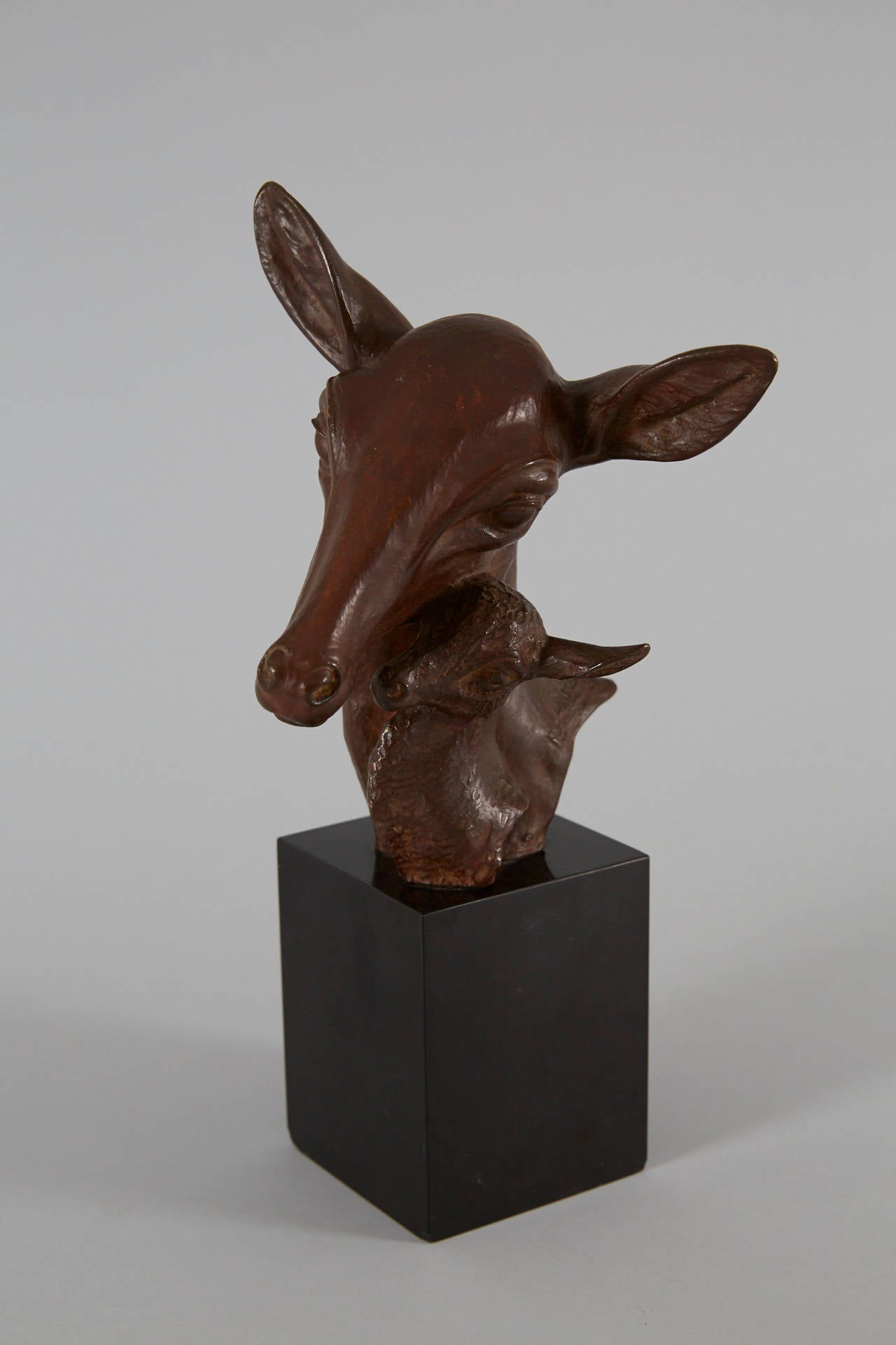 Bronze Sculpture by Irenee Rochard "Deer with Fawn"