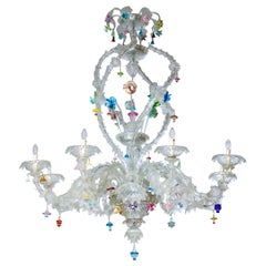 Classic Venetian Ca' Rezzonico Chandelier in Murano Glass Italian Design 1950s