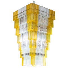 Italian "Waterfall" Chandelier, Attributed to Venini, circa 1960s