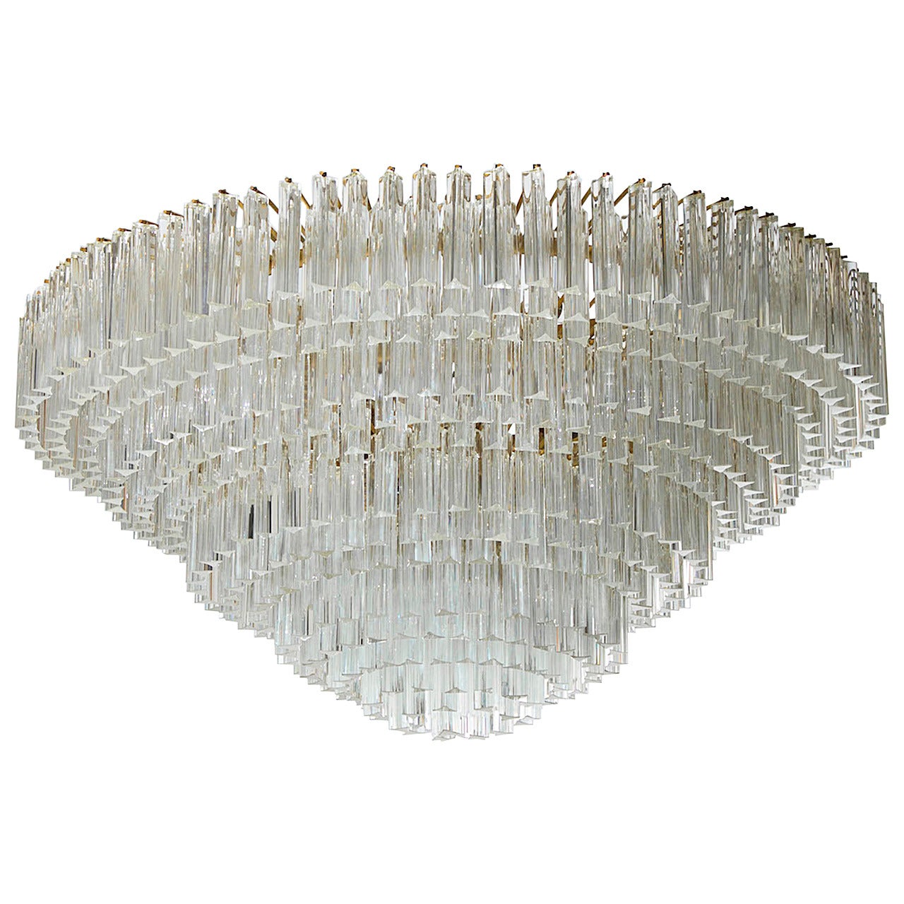 Chandelier with Triedro Elements, Attributed to Venini, circa 1970s