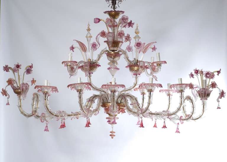 Ca'rezzonico Murano Chandelier, Gondola Model.