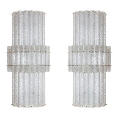Pair of huge Sconces in Murano Glass, attributed to Mazzega 1970s, Italy
