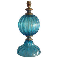 Italian Venetian Murano Glass Table Lamp attributed to Seguso 2