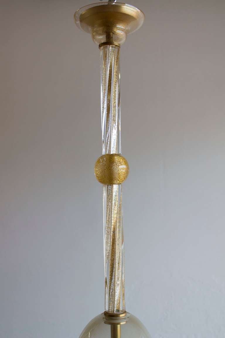 Italian Murano Glass Gold Bell Jar, design Attributed to Barovier 1