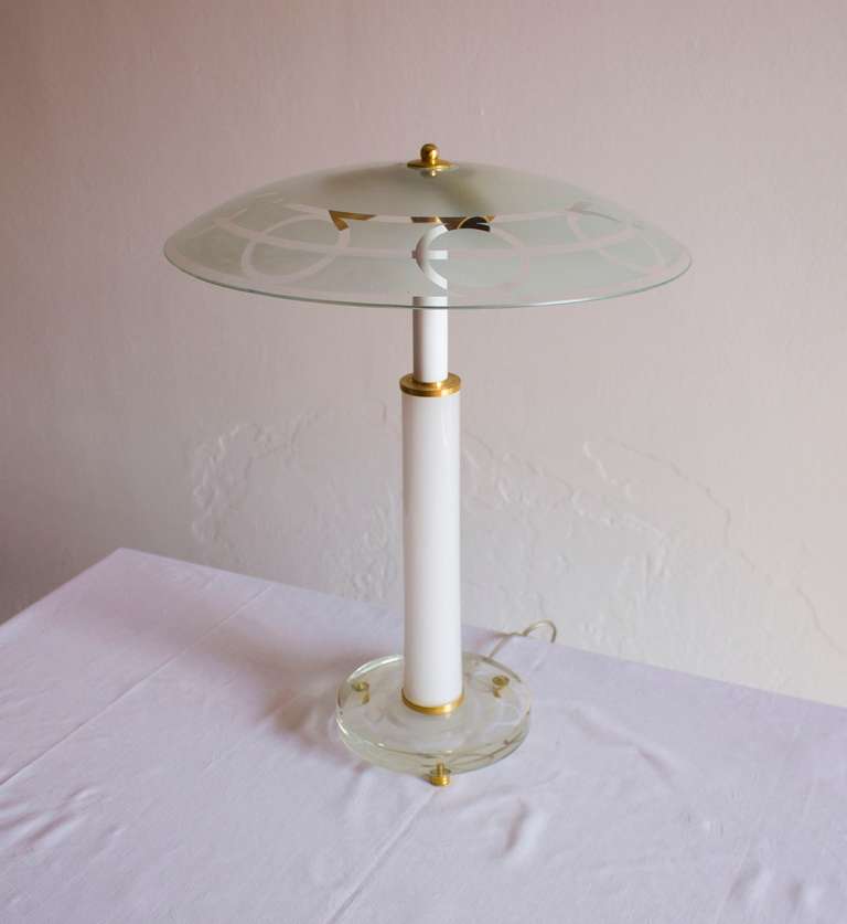 Table Lamp in Glass Attributed to Fontana Arte 2