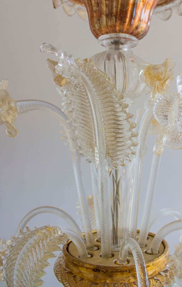 Italian Murano, Gold Chandelier, Attributed to Pauly and Company 2