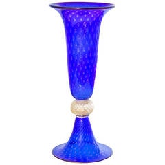 Italian Mid-Century Vase in Blue and Gold, circa from 1950