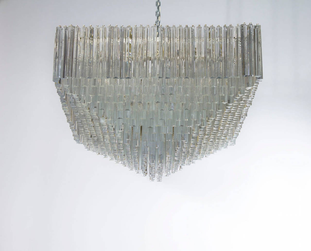 Hand-Crafted Italian massive Flush Mount in Murano Glass clear color Venini, 1960s