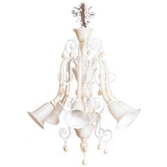 Italian Ivory and Gold Chandelier Attributed to Gianni Seguso, circa 1980s