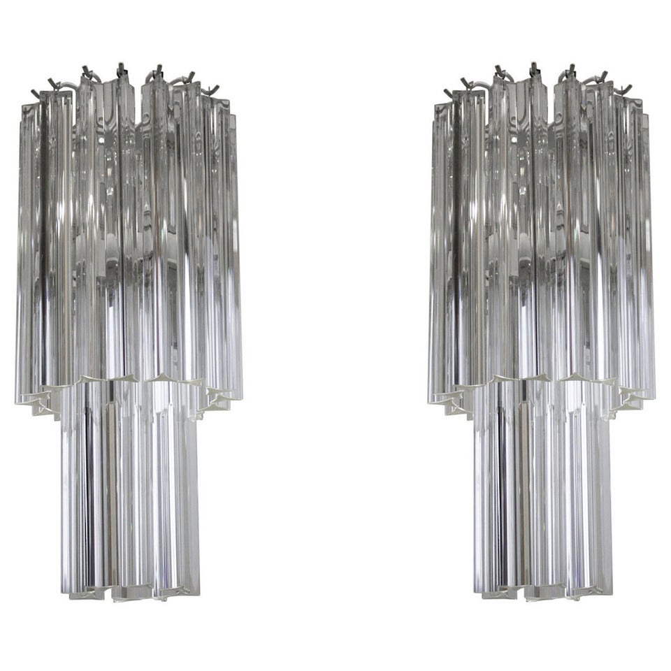 Pair of Italian Chandeliers Attributed to Camer Glass, circa 1960s