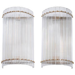 Pair of Italian sconces, attributed to Venini, circa 1960s