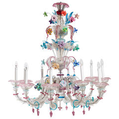 Midcentury Italian Chandelier Attributed to Galliano Ferro, circa 1950s