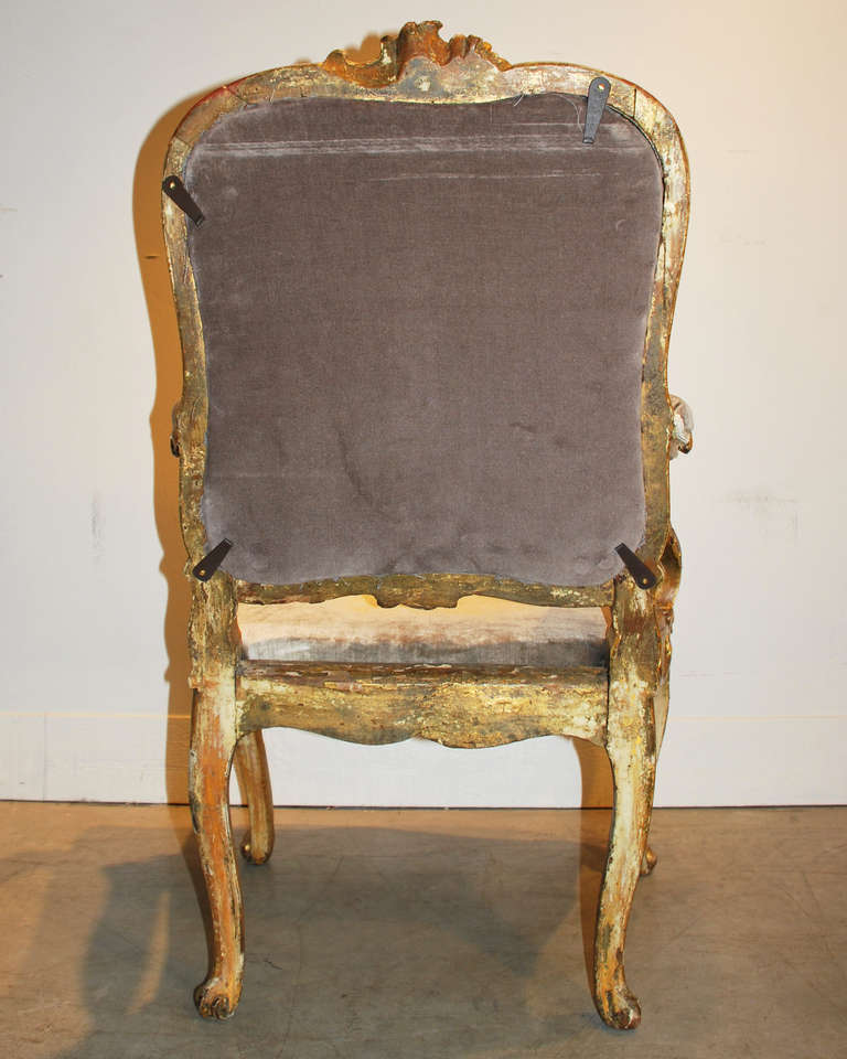 Pair of 18th c. Italian Armchairs For Sale 1