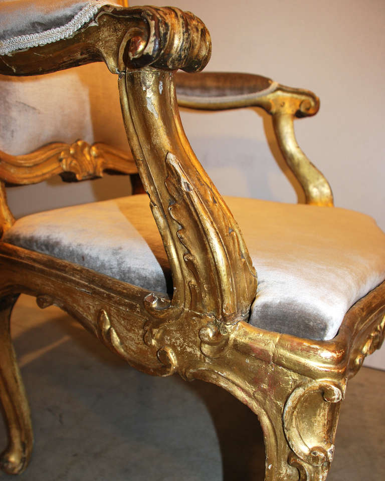 Pair of 18th c. Italian Armchairs For Sale 2