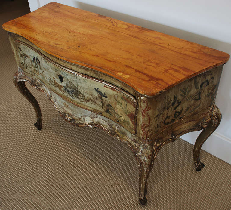 18th Century and Earlier 18th Century Venetian Painted Console