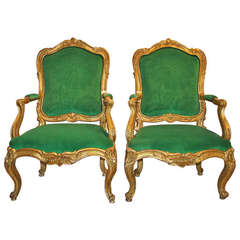 18th Century Pair of Italian Bergére Chairs